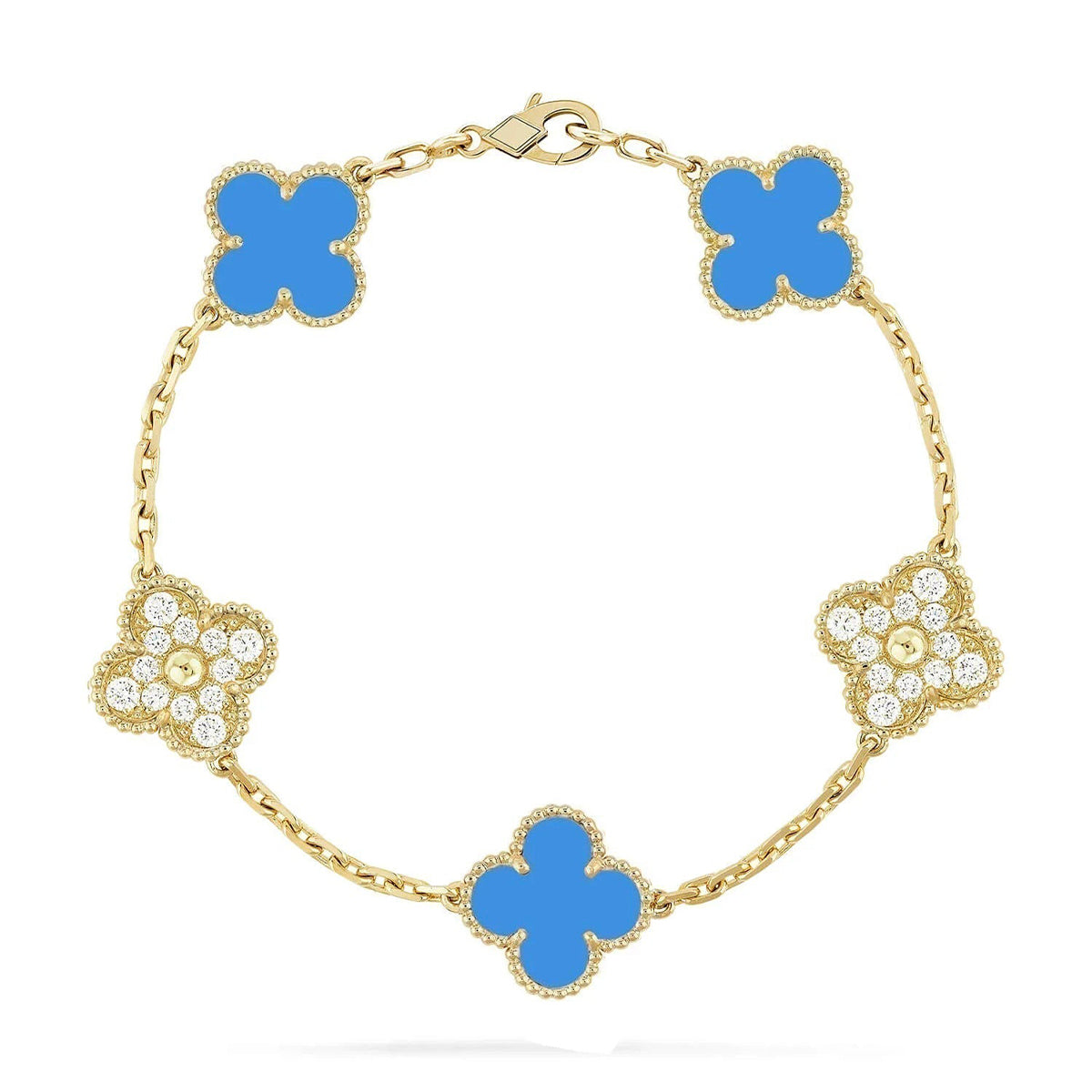 [Dream]New CLOVER 5 MOTIF BLUE AGATE BRACELET COLLECTION