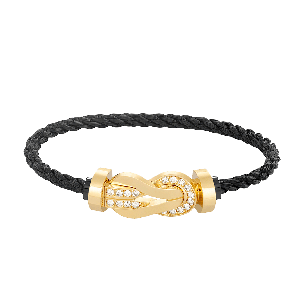 ¡®Dream¡¯CHANCE LARGE 8 FIGURE BUCKLE HALF DIAMOND BRACELET GOLD