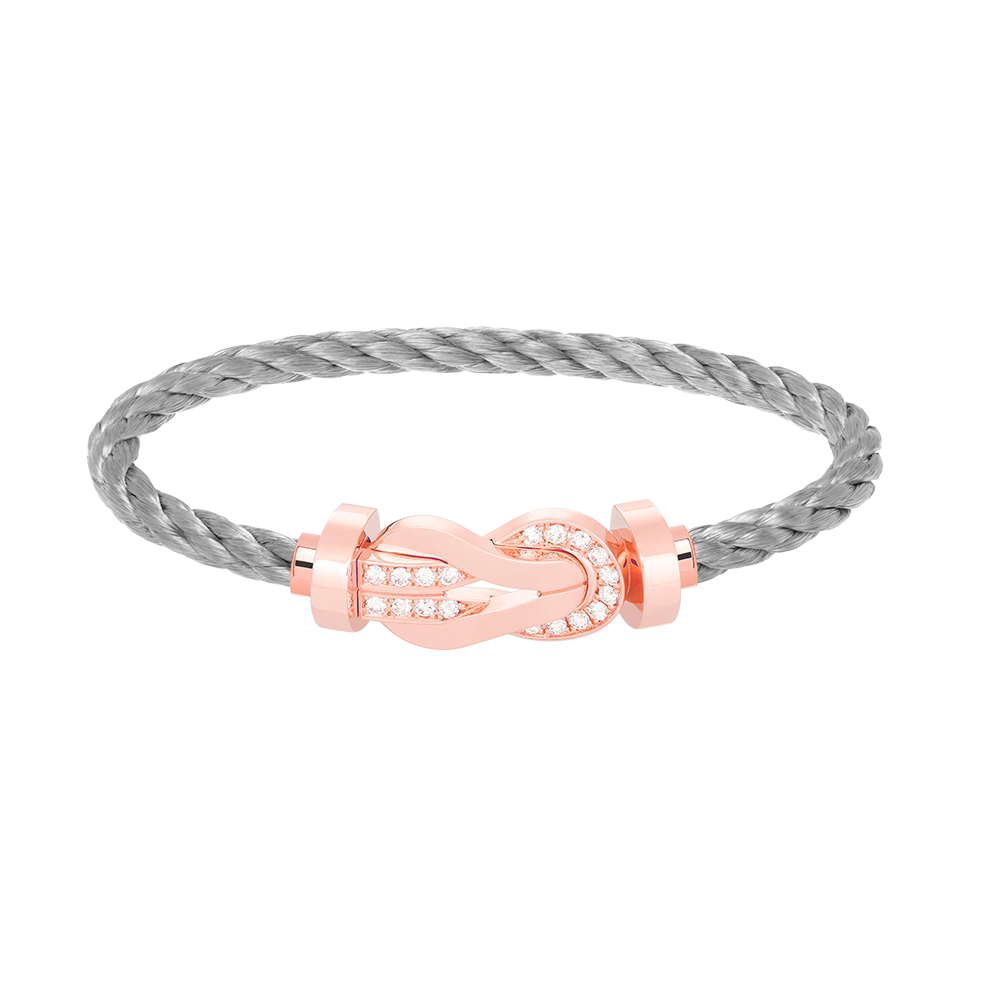 ¡®Dream¡¯CHANCE LARGE 8 FIGURE BUCKLE HALF DIAMOND BRACELET ROSE GOLD