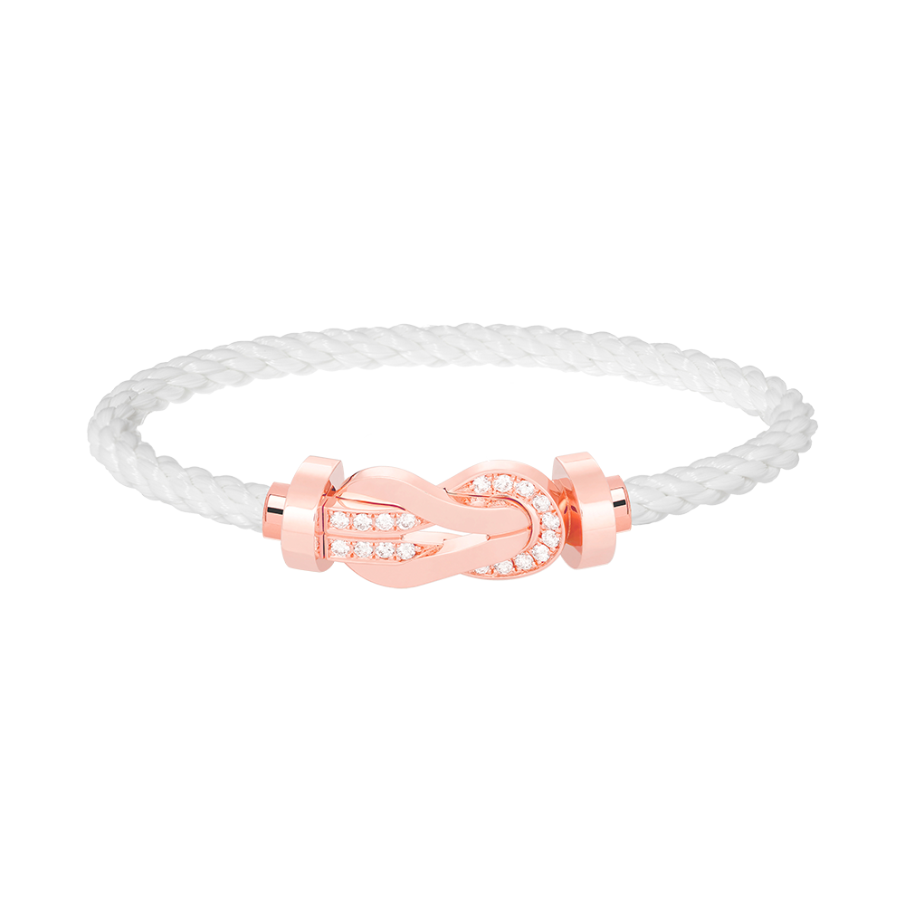 ¡®Dream¡¯CHANCE LARGE 8 FIGURE BUCKLE HALF DIAMOND BRACELET ROSE GOLD