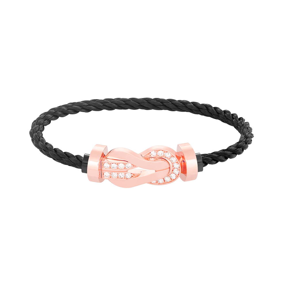 ¡®Dream¡¯CHANCE LARGE 8 FIGURE BUCKLE HALF DIAMOND BRACELET ROSE GOLD