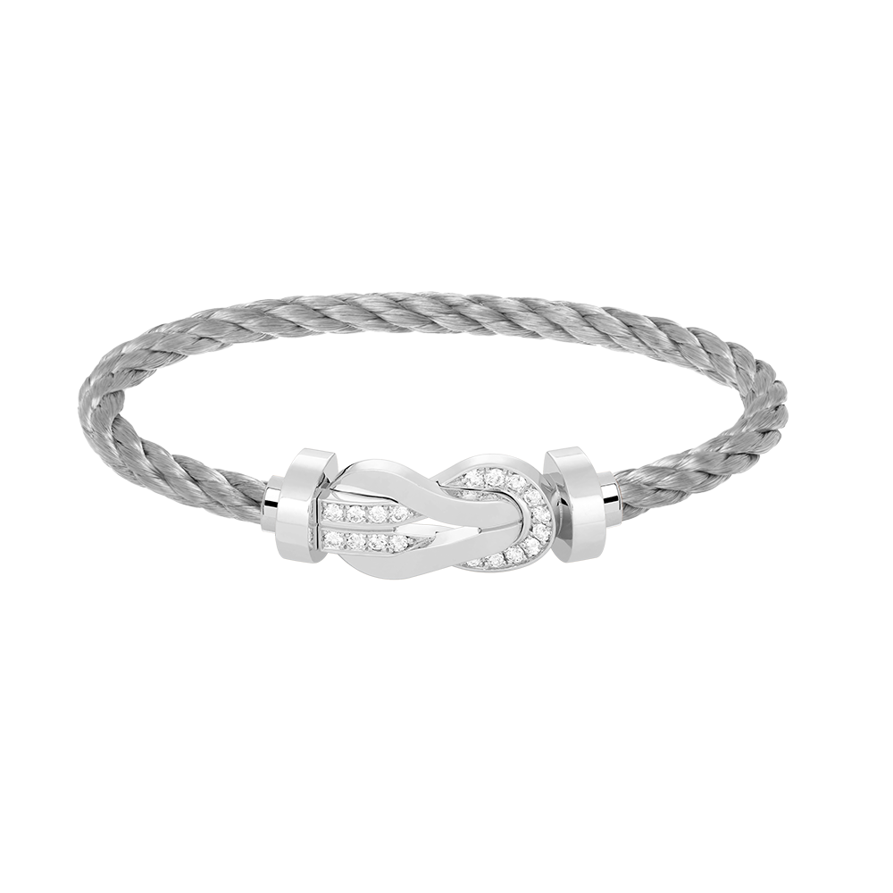 ¡®Dream¡¯CHANCE LARGE 8 FIGURE BUCKLE HALF DIAMOND BRACELET SILVER