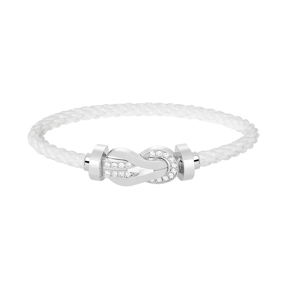 ¡®Dream¡¯CHANCE LARGE 8 FIGURE BUCKLE HALF DIAMOND BRACELET SILVER
