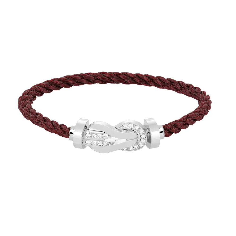 ¡®Dream¡¯CHANCE LARGE 8 FIGURE BUCKLE HALF DIAMOND BRACELET SILVER