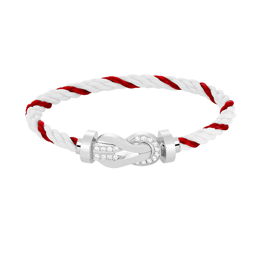 ¡®Dream¡¯CHANCE LARGE 8 FIGURE BUCKLE HALF DIAMOND BRACELET SILVER