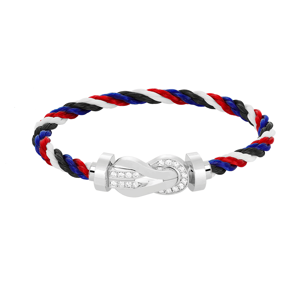 ¡®Dream¡¯CHANCE LARGE 8 FIGURE BUCKLE HALF DIAMOND BRACELET SILVER