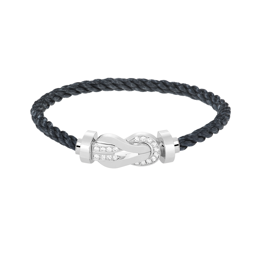 ¡®Dream¡¯CHANCE LARGE 8 FIGURE BUCKLE HALF DIAMOND BRACELET SILVER