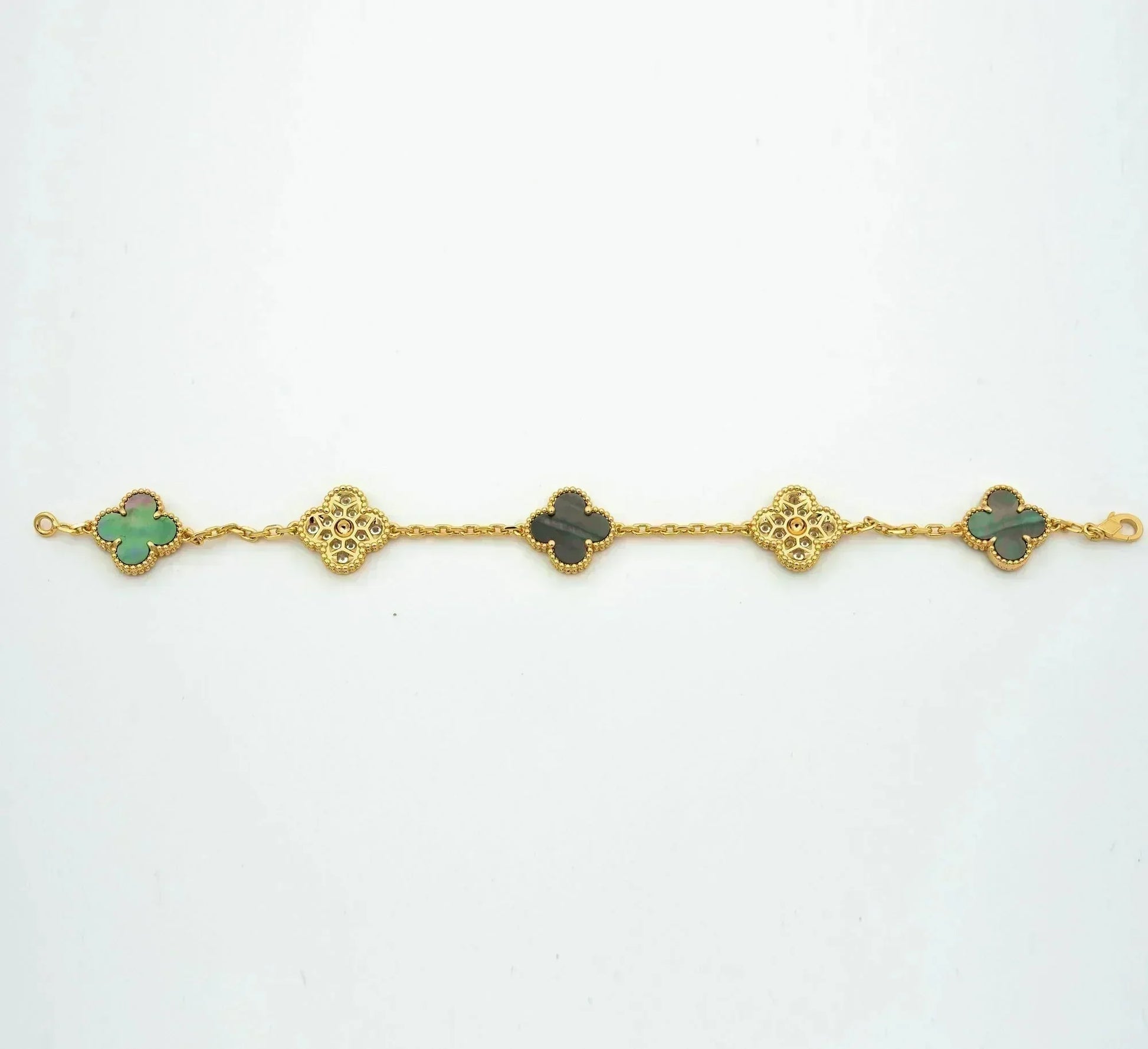 [Dream]New CLOVER 5 MOTIF GRAY MOP BRACELET COLLECTION