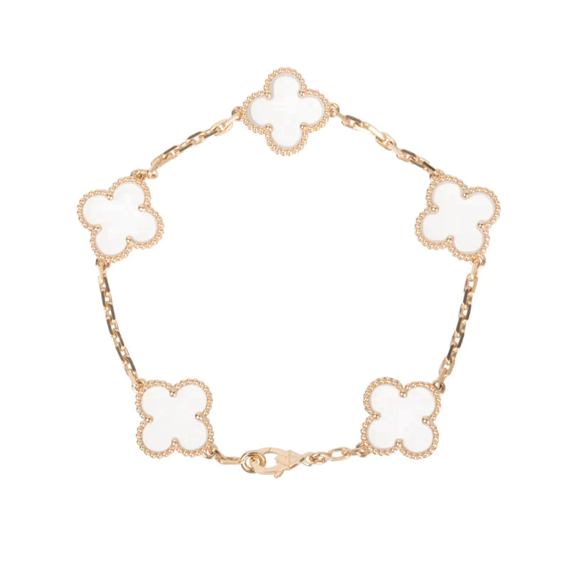 [Dream]New CLOVER 5 MOTIF ROCK CRYSTAL BRACELET