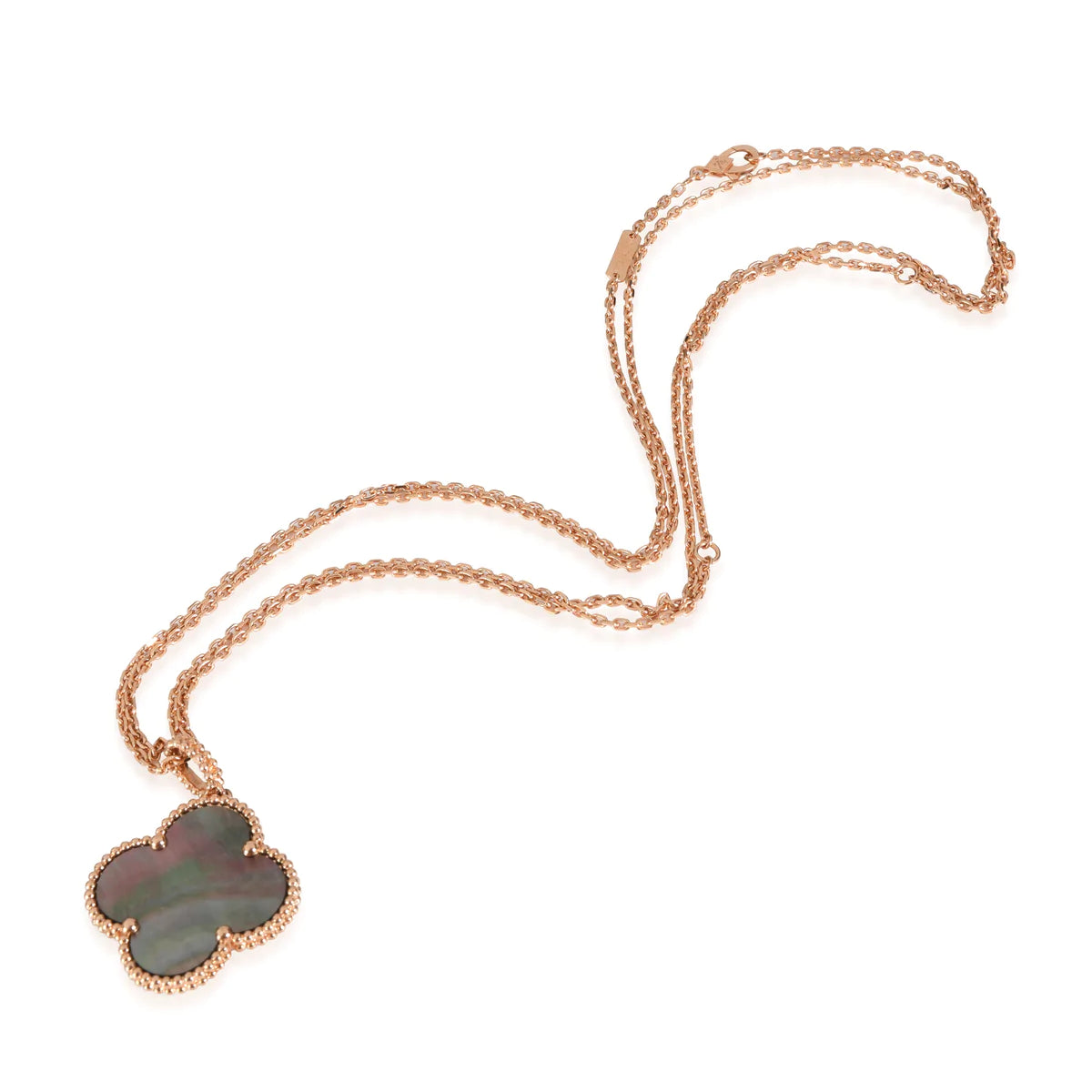 ¡®Dream¡¯CLOVER 25MM GOLD DARK MOP BIG CLOVER NECKLACE