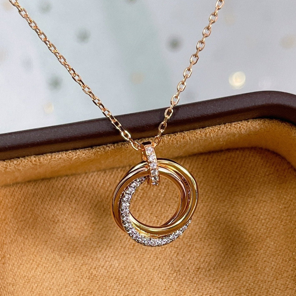 „Traum“-TRINITY-HALSKETTE SILBER GOLD ROSÉGOLD DIAMANTEN