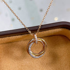 „Traum“-TRINITY-HALSKETTE SILBER GOLD ROSÉGOLD DIAMANTEN