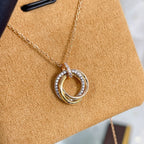 „Traum“-TRINITY-HALSKETTE SILBER GOLD ROSÉGOLD DIAMANTEN