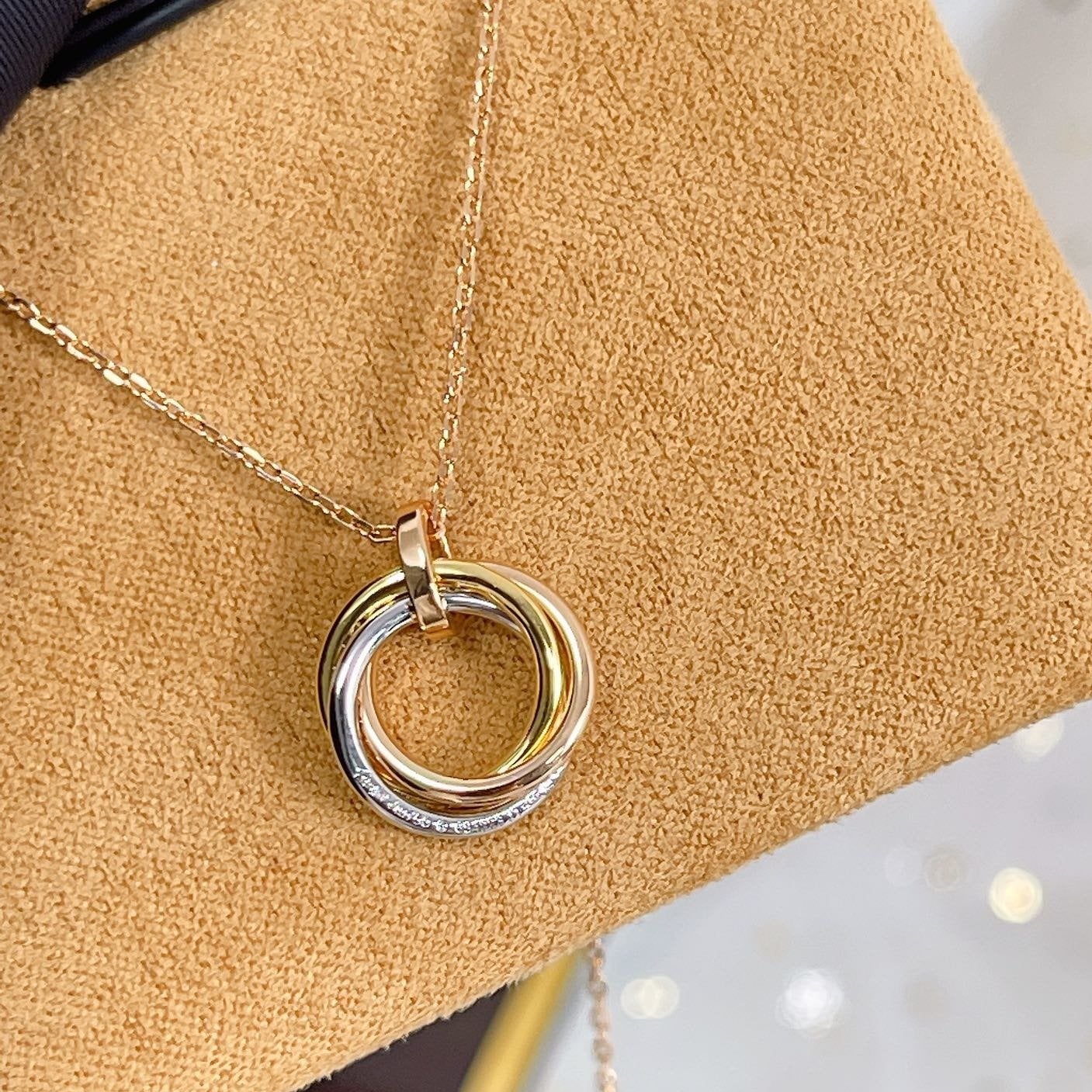 „Traum“-TRINITY-HALSKETTE SILBER GOLD ROSÉGOLD DIAMANTEN