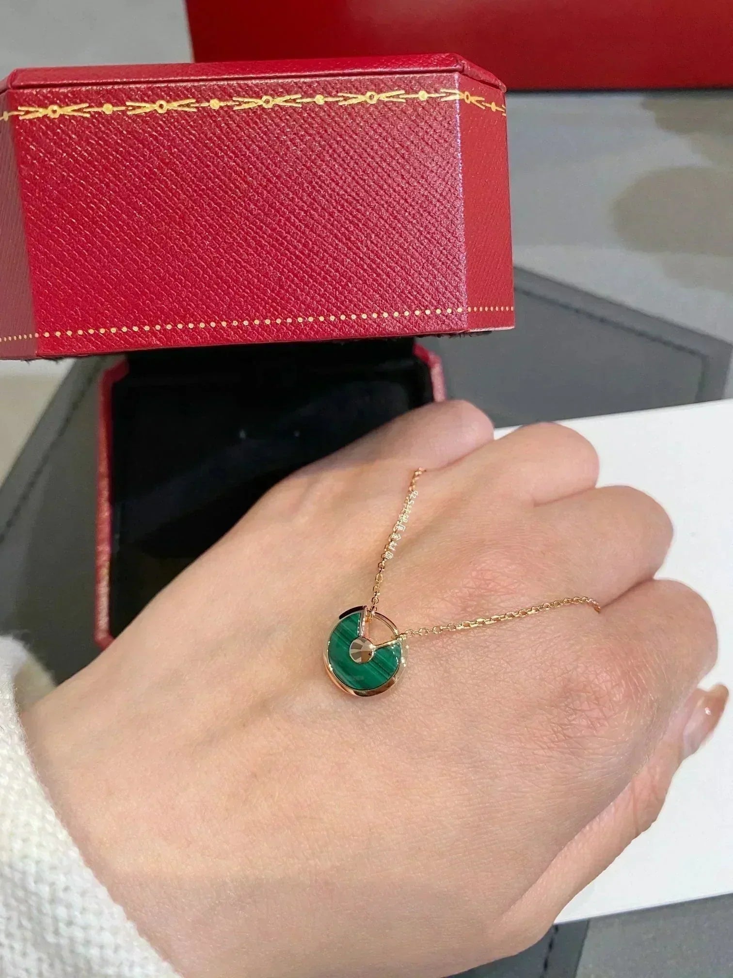 ¡®Dream¡¯AMULETTE ROSE GOLD MALACHITE NECKLACE