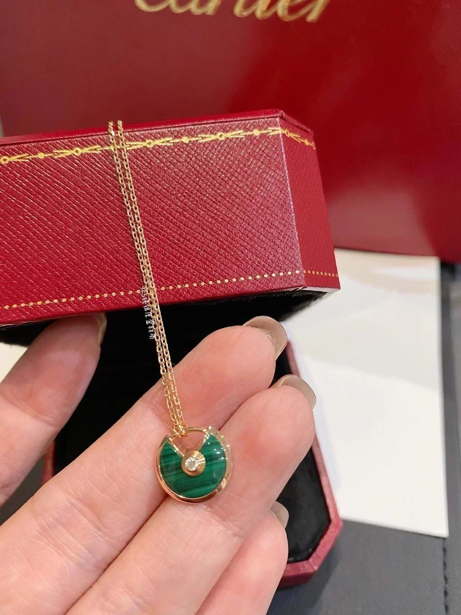 ¡®Dream¡¯AMULETTE ROSE GOLD MALACHITE NECKLACE