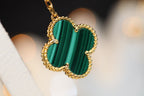 „Dream“-Ohrringe, Kleeblatt, Gold, Malachit, Diamant, 3 Motive