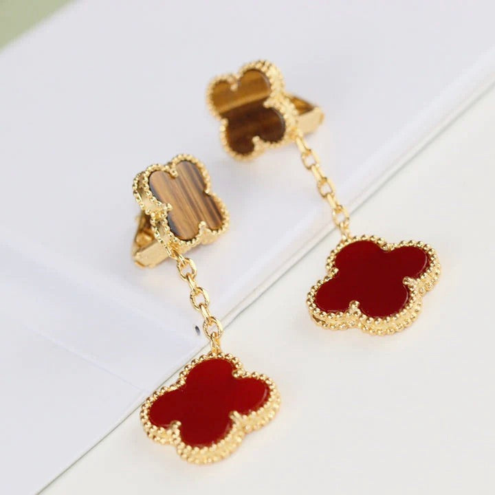 ¡®Dream¡¯CLOVER  2 MOTIV  TIGERAUGE CARNELIAN OHRRINGE