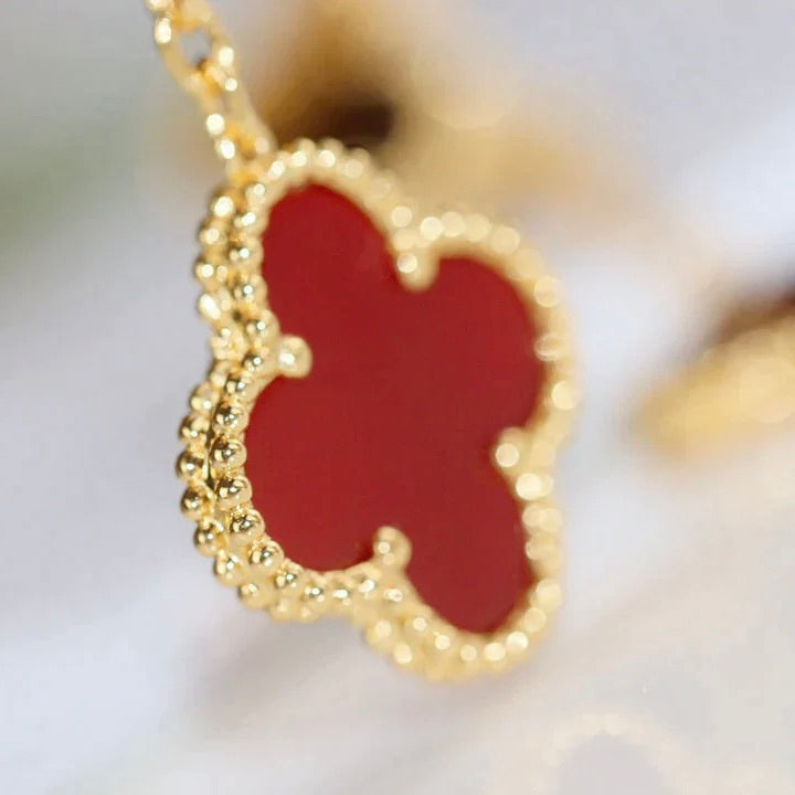 ¡®Dream¡¯CLOVER  2 MOTIF  TIGER EYE CARNELIAN EARRINGS