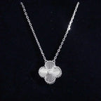 ¡®Dream¡¯CLOVER  15MM DIAMOND LASER NECKLACE SILVER