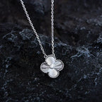 ¡®Dream¡¯CLOVER  15MM DIAMOND LASER NECKLACE SILVER