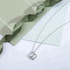 ¡®Dream¡¯CLOVER  15MM DIAMOND LASER NECKLACE SILVER