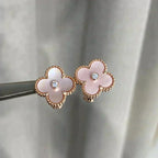 ¡®Dream¡¯CLOVER MEDIUM 1 MOTIFS  PINK MOP DIAMOND EARRINGS