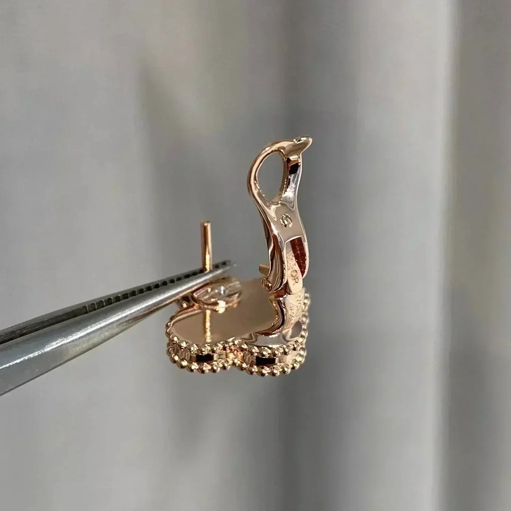 ¡®Dream¡¯CLOVER MEDIUM 1 MOTIFS  PINK MOP DIAMOND EARRINGS