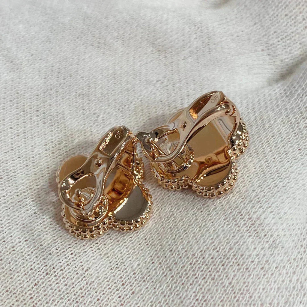 ¡®Dream¡¯CLOVER MEDIUM 1 MOTIFS CARNELIAN  DIAMOND earrings