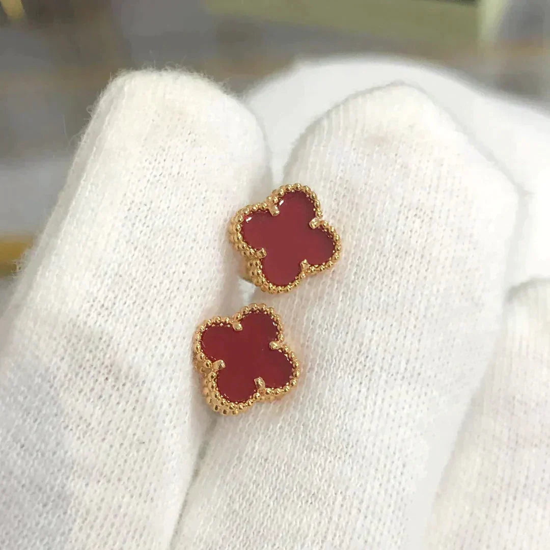 ¡®Dream¡¯CLOVER MINI 9.5MM CARNELIAN EARRINGS