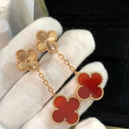 ¡®Dream¡¯CLOVER 2 MOTIF  LASER CARNELIAN EARRINGS