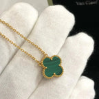 ¡®Dream¡¯CLOVER 15MM MALACHITE SINGLE FLOWER  NECKLACE
