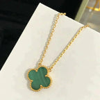 ¡®Dream¡¯CLOVER 15MM MALACHITE SINGLE FLOWER  NECKLACE