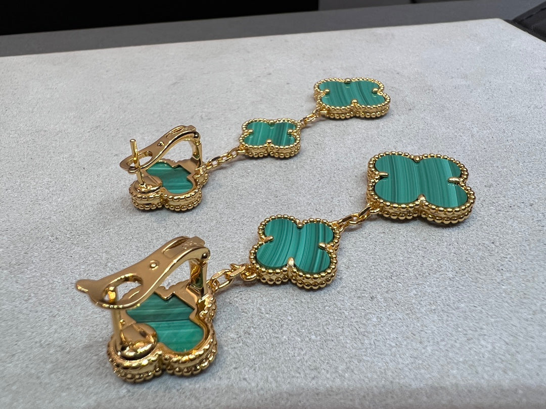 ¡®Dream¡¯CLOVER MALACHITE 3 MOTIFS GOLD