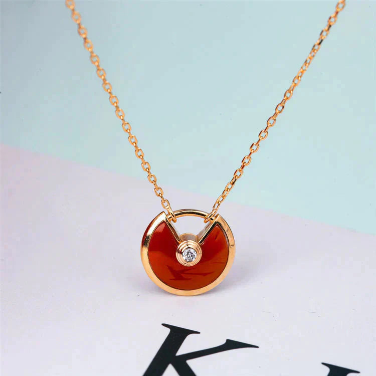 „Dream“-AMULETT-HALSKE.TTE GOLD KARNEOL ONYX