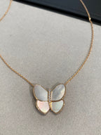 „Traum“ BUTTERFLY GOLD MOP DIAMANT HALSKETTE