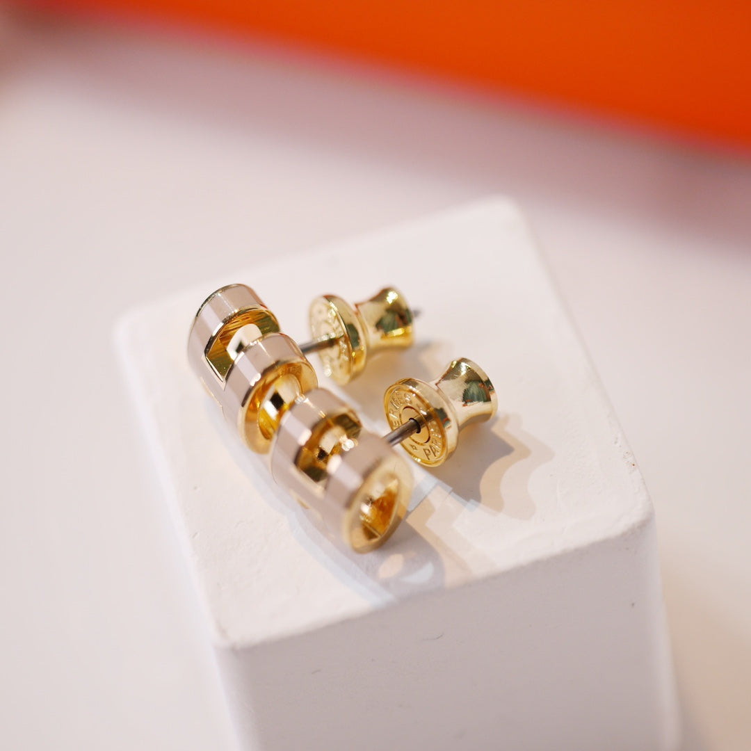 ¡®Dream¡¯MINI POP H GOLD EARRINGS GREY