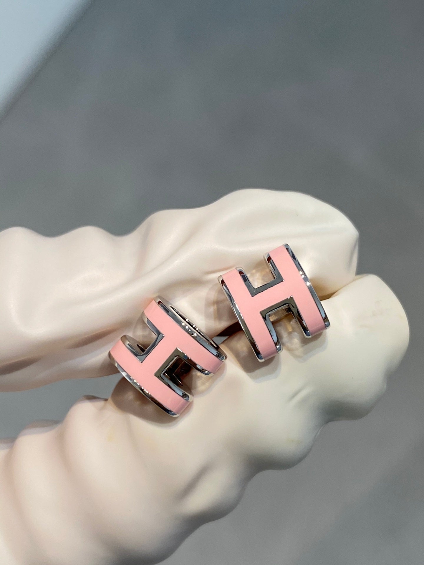 ¡®Dream¡¯MINI POP H SILVER EARRINGS PINK