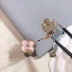 ¡®Dream¡¯CLOVER MEDIUM 1 MOTIFS  PINK MOP DIAMOND EARRINGS