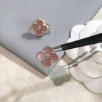 ¡®Dream¡¯CLOVER MEDIUM 1 MOTIFS  PINK MOP DIAMOND EARRINGS