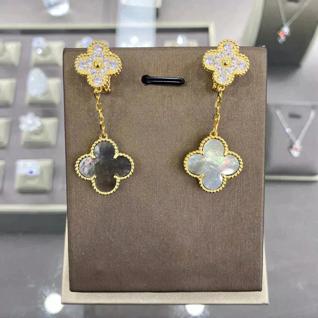 ¡®Dream¡¯CLOVER  2 MOTIFS  DIAMOND  EARRINGS (MULTIPLE CHOICESç´