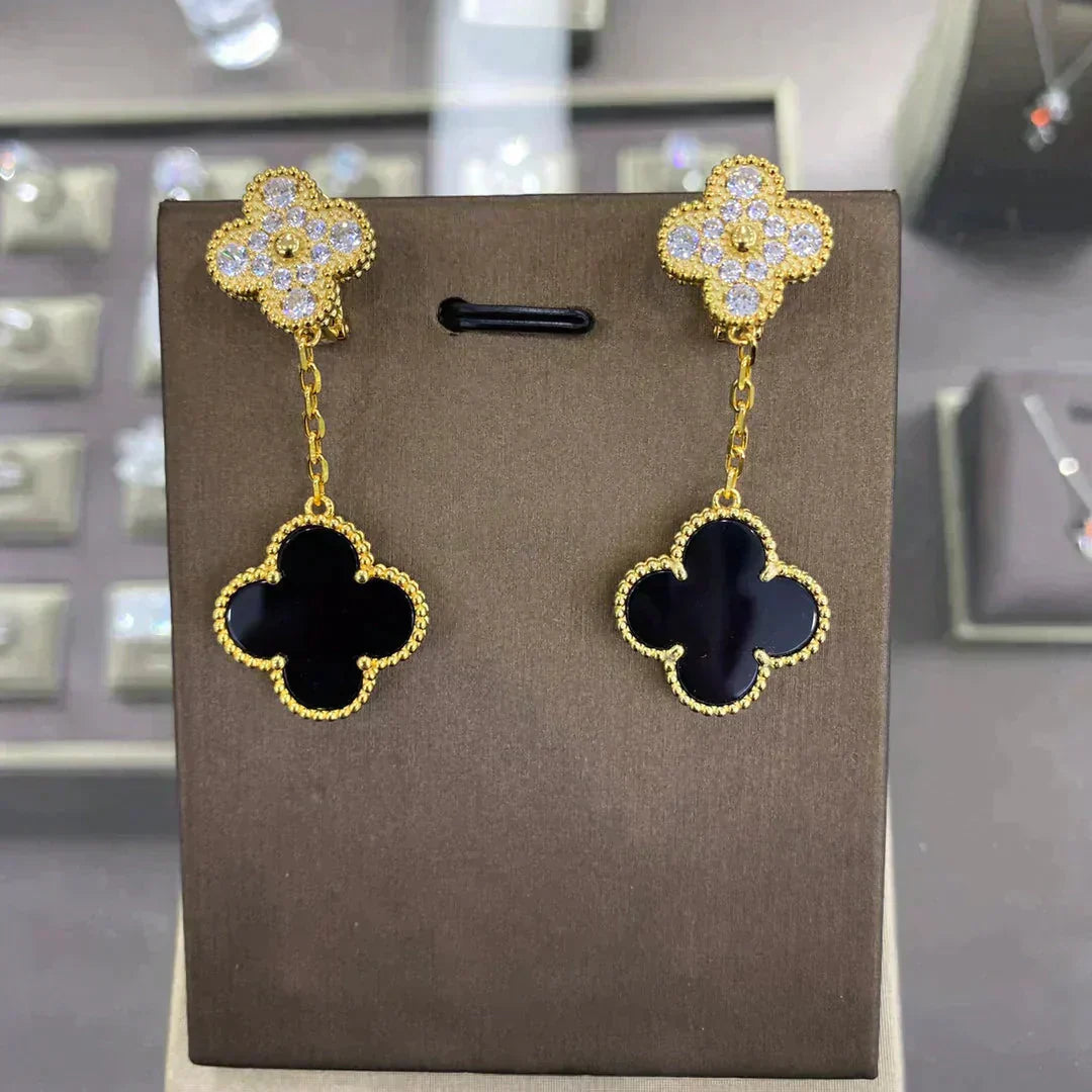 ¡®Dream¡¯CLOVER  2 MOTIFS  DIAMOND  EARRINGS (MULTIPLE CHOICESç´