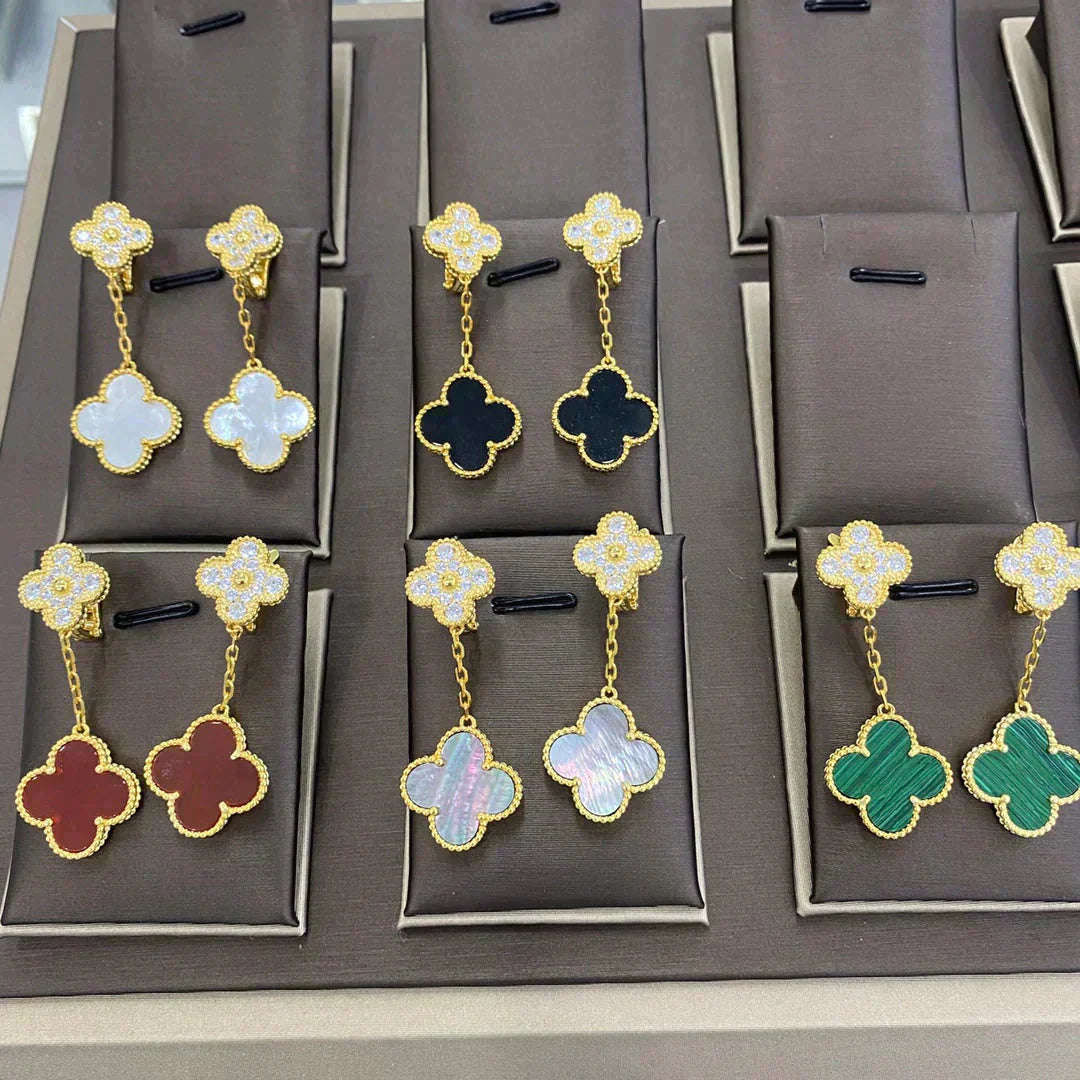 ¡®Dream¡¯CLOVER  2 MOTIFS  DIAMOND  EARRINGS (MULTIPLE CHOICESç´