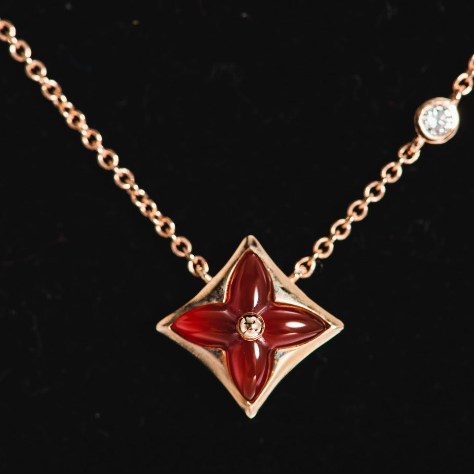¡®Dream¡¯STAR NECKLACE PINK GOLD 1 DIAMOND