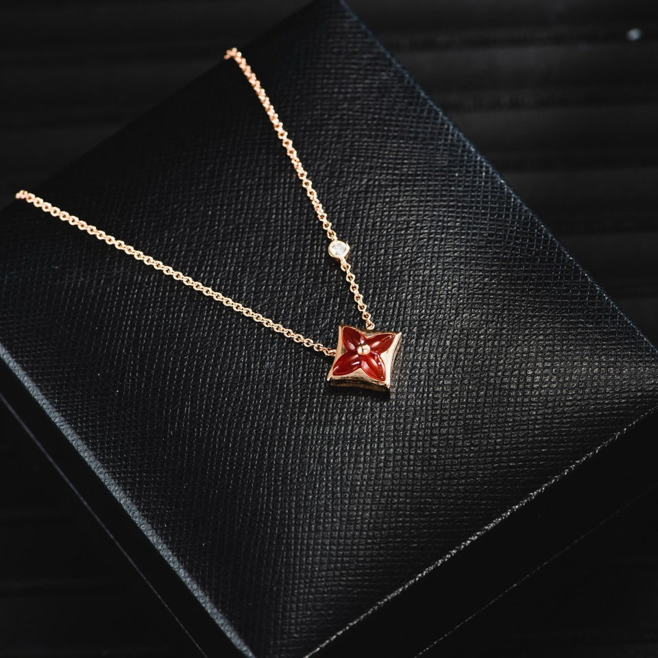 ¡®Dream¡¯STAR NECKLACE PINK GOLD 1 DIAMOND