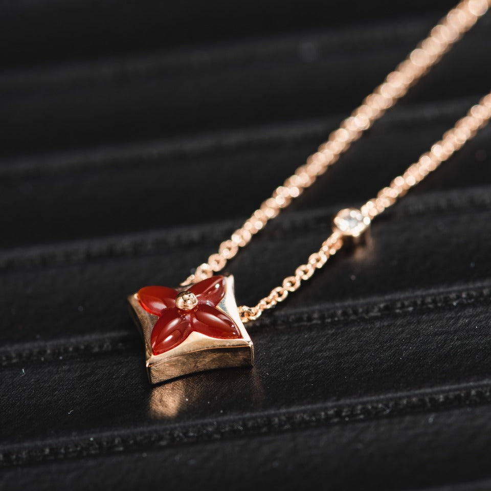 ¡®Dream¡¯STAR NECKLACE PINK GOLD 1 DIAMOND