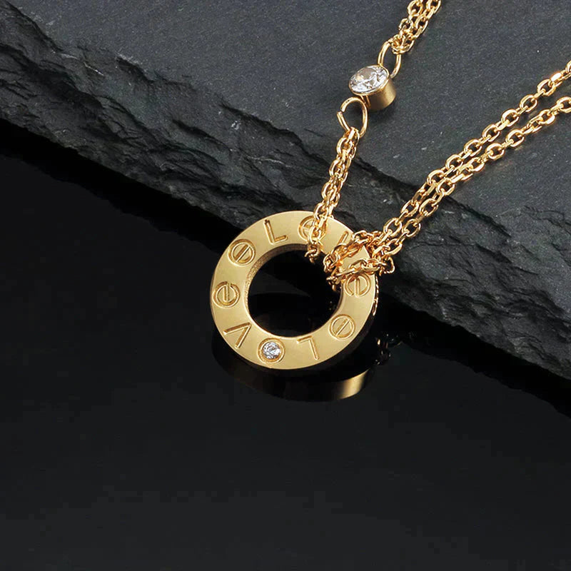 ¡®Dream¡¯LOVE NECKLACE 16MM 2 DIAMONDS