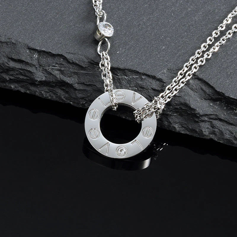 ¡®Dream¡¯LOVE NECKLACE 16MM 2 DIAMONDS