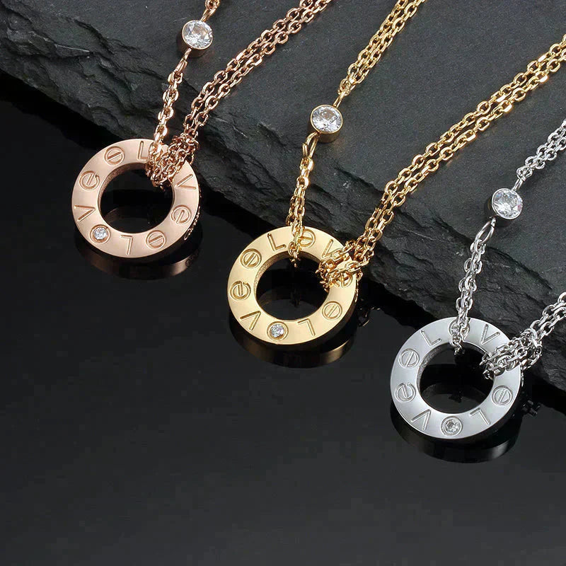 ¡®Dream¡¯LOVE NECKLACE 16MM 2 DIAMONDS