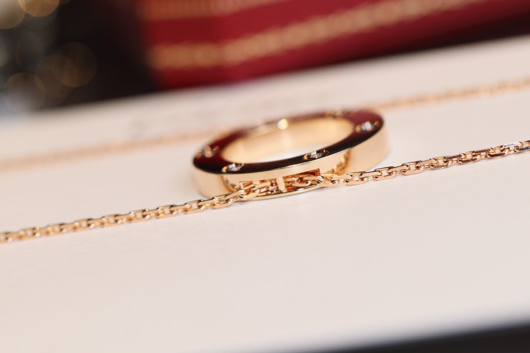 ¡®Dream¡¯LOVE HALSKETTE 16MM 6 DIAMANTEN ROSÉGOLD